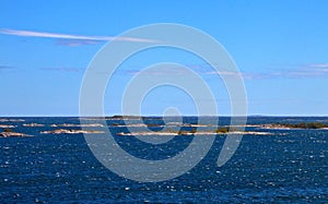 Sea view with small rocks iselands