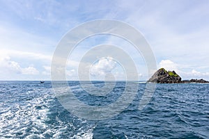 sea view sunny day from yacht cruise at Phuket, Thailand