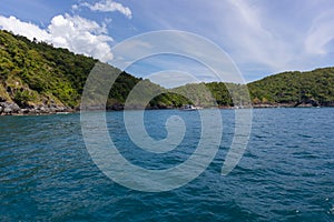 sea view sunny day from yacht cruise at Phuket, Thailand