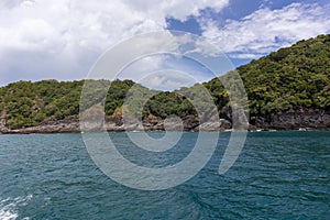 sea view sunny day from yacht cruise at Phuket, Thailand