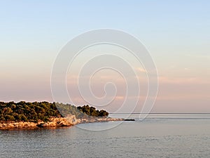 Sea view at sunset time in Pula Croatia