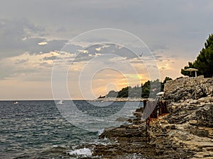Sea view at sunset time in Pula Croatia