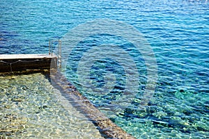 The sea view terrace and beach ladder