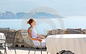 Sea view terrace of the luxury hotel