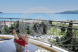 Sea view from the terrace of a luxury villa