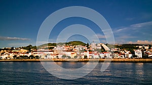 Sea view to Horta marina and city, Faial island, Azores, Portugal