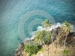 Sea view from top of Drondra head lighthouse, Matara, Sri Lanka