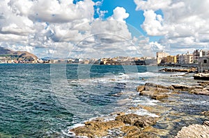 Sea view of Trapani, Sicily, Italy.