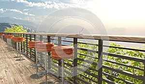 Sea Views and seats vacation concept background