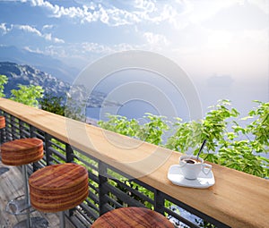 Sea Views and seats vacation concept background