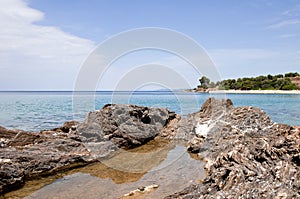 Sea and volcanic rocky shore