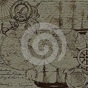 Sea voyage and nautical elements design