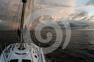 Sea voyage on a sailing ship