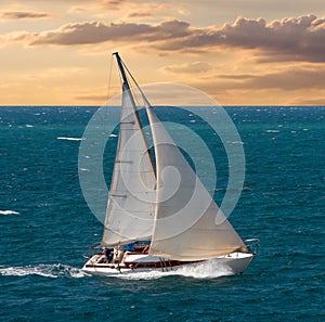 Sea voyage on yacht