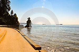 Sea walk at the Kitsilano Beach Park at Downtown of Vancouver, Canada