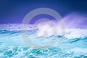 Sea water background. Beautiful breaking waves in the sea