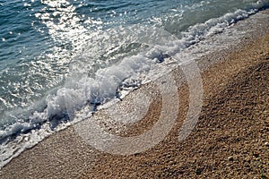 Sea water breaking the beach