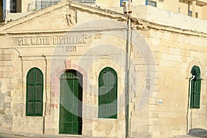 Sea water distilling plant, built 1881. Sliema, Malta.