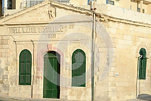 Sea water distilling plant, built 1881. Sliema, Malta. photo