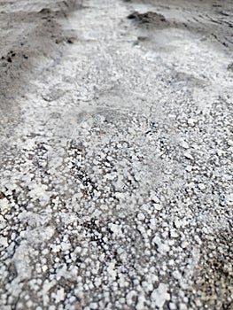 Sea water dries on the ground