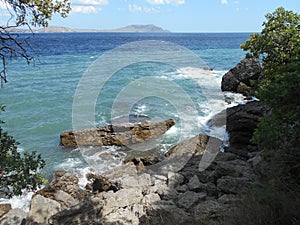 Sea, water, landscape, coast, beach, nature, blue, sky, mountain, travel, ocean, summer, rock, beautiful, rocks, island, mountains