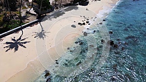 The sea water swashing over the beach at a shoreline