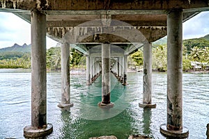 Sea water under bridge