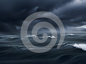 sea wave atlantic ocean with storm