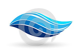 Sea wave globe water wave people nature drop wave globe illustrations icon logo