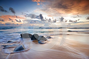 Sea wave in night time