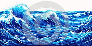 a sea wave painted in blue