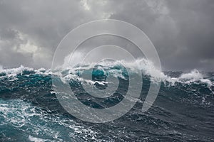 sea wave during storm in atlantic ocean