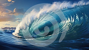 Sea wave for surfing on water surface