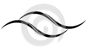 Sea wave swish, swoosh splash logo icon, sea waves horizon