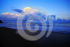 Sea waves at the beach.