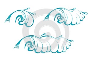 More vlny. modrý bouřlivý vlna. oceán přílivu bouře vlny 