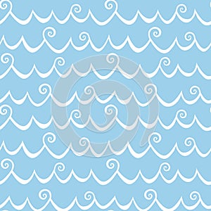 Sea Waves with Curls Seamless Background photo