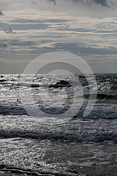 Sea waves on dull day