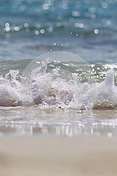 Sea waves hit seashore