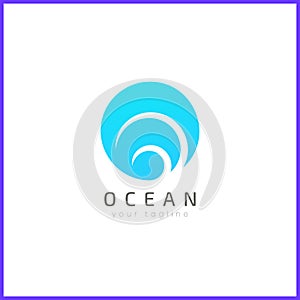 Sea waves logo design with soft gradient color.