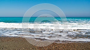 Sea Waves on Pebble Beach