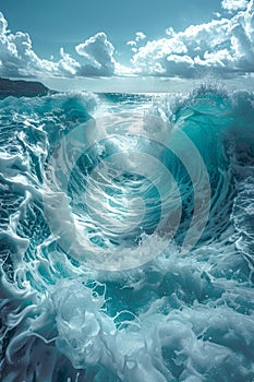 Sea waves. The raging ocean. World Oceans Day