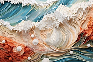 Sea waves and shells in an abstract interpretatio