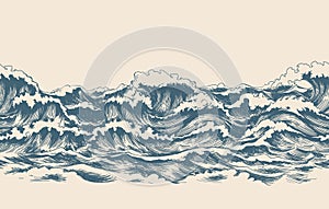 Il mare onde schizzo modello 
