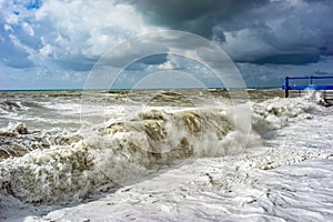 Sea waves during the storm