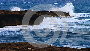 Sea waves storm travel ocean wind rocks stone beach