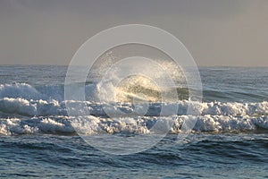 Sea waves during sunrise