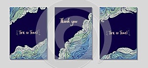 Sea Waves Three Frames Diagonal Set