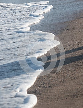 Sea â€‹â€‹foam on the beach shore