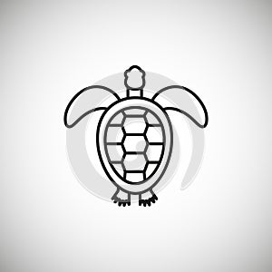 Sea â€‹â€‹Turtle Vector flat black outline Icon.  Ocean life pictogram design with big reptile linear symbol